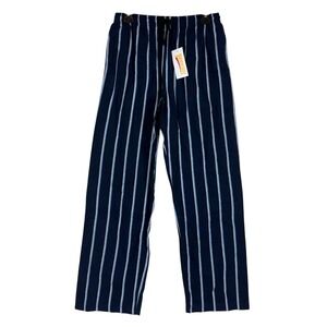 Pennant Pajama Pants Mens Medium Blue Stripe Flannel Drawstring Sleepwear Lounge